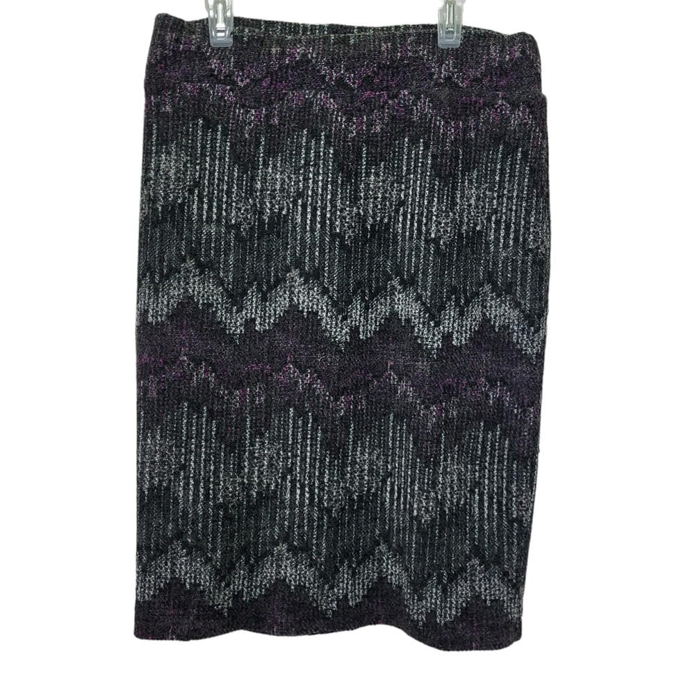 M.I.K.0 Collection Skirt Knitted Multicolor Straight Knee Length Size Small
